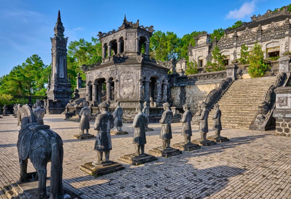 Khai Dinh Tomb in Hue stone statues