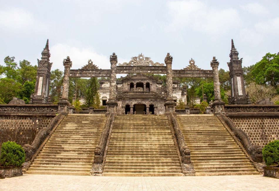 Khai Dinh Tomb in Hue royal staircase